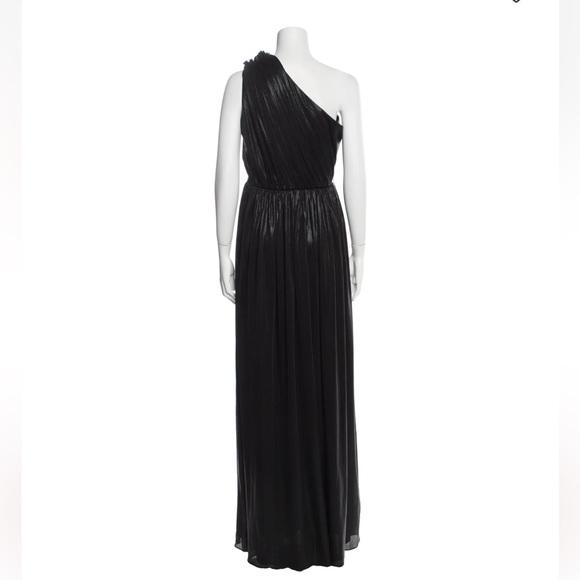 Retrofete Andrea Shiny Black One Shoulder Gown Slit, Size S (NWT), prom, maxi - Picture 4 of 7